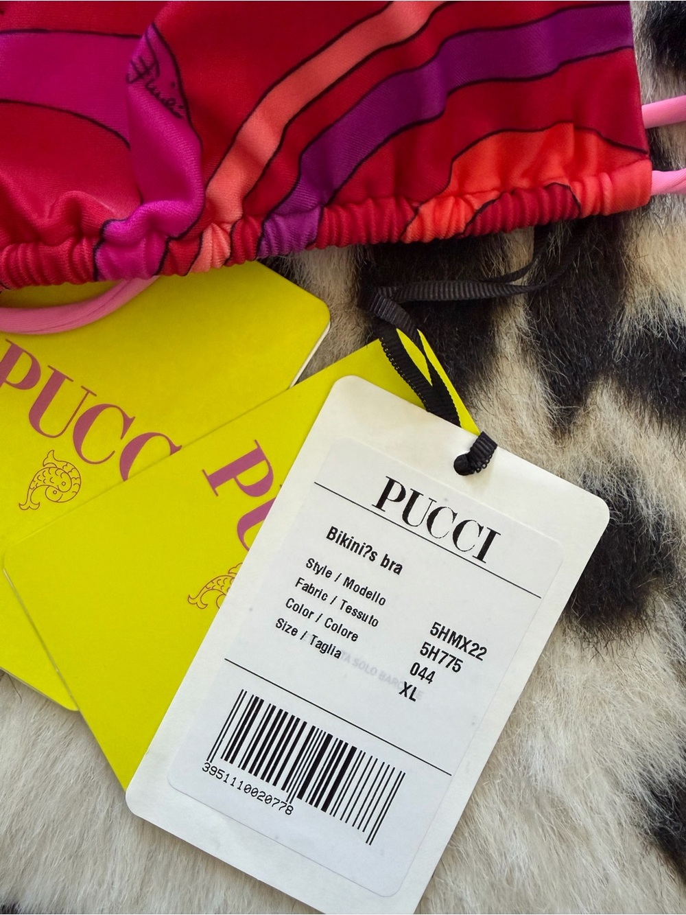 Emilio Pucci Multicolor Triangle Bikini Top - Women's Swim NWT size XL - Picture 4 of 7